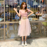 MIDI Mauve Skirt Spring/Summer Tulle Tutu Mesh Skirt