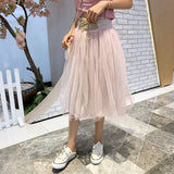 MIDI Mauve Skirt Spring/Summer Tulle Tutu Mesh Skirt