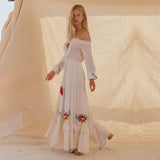 Beth Dutton Bohemian Dress Winter Autumn Midi Dresses Sexy Embroidery Goddess Dress