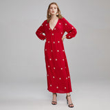 Beth Dutton Bohemian Dress Winter Autumn Midi Dresses Embroidery Vacation Style Maxi Dress