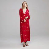 Beth Dutton Bohemian Dress Winter Autumn Midi Dresses Embroidery Vacation Style Maxi Dress