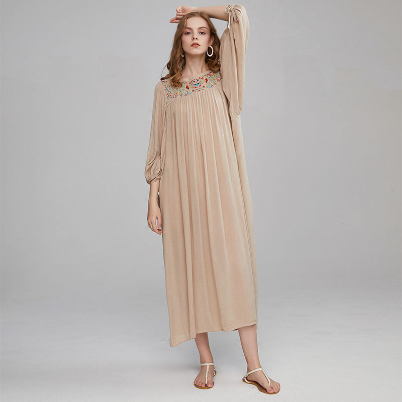 Beth Dutton Bohemian Dress Winter Autumn Midi Dresses Embroidered Dress Long Dress
