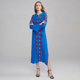 Beth Dutton Bohemian Dress Winter Autumn Midi Dresses Embroidered Long Sleeve Midi Dress for Women