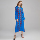 Beth Dutton Bohemian Dress Winter Autumn Midi Dresses Embroidered Long Sleeve Midi Dress for Women