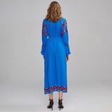 Beth Dutton Bohemian Dress Winter Autumn Midi Dresses Embroidered Long Sleeve Midi Dress for Women