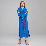 Beth Dutton Bohemian Dress Winter Autumn Midi Dresses Embroidered Long Sleeve Midi Dress for Women