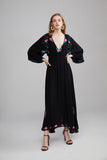 Beth Dutton Bohemian Dress Winter Autumn Midi Dresses Embroidered Maxi Dress