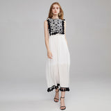 Beth Dutton Bohemian Summer Spring Midi Dress Cross-Border Supply Wish European and American Foreign Trade EBay Bohemian Flower Embroidery Sleeveless Fringe Vest Long Skirt Fashion