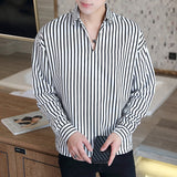 Men Shirts Long Sleeve Striped