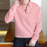 Men Shirts Long Sleeve Striped