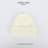 Red Beanie Hat Skullcap Outdoor Hat Solid Color Woolen