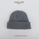 Red Beanie Hat Skullcap Outdoor Hat Solid Color Woolen