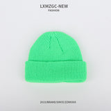 Red Beanie Hat Solid Color Woolen Hat Chinese Landlord Hat Women's Winter