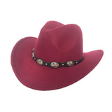 Black Cowboy Hat Denim Bowler Hat Autumn and Winter Woolen Felt Hat Men