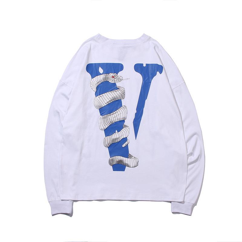 Vlone Sweatshirt Printed Longsleeved Bottoming Tshirt Couple'S Pullover Sweater