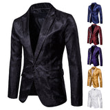Men Prom Outfits Palace-Style Dark Pattern Road One Button with Slim Fit