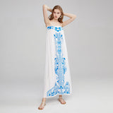 Beth Dutton Bohemian Summer Spring Midi Dress Embroidered Tube Top Dress