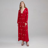 Beth Dutton Bohemian Dress Winter Autumn Midi Dresses Embroidery Vacation Style Maxi Dress