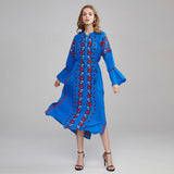 Beth Dutton Bohemian Dress Winter Autumn Midi Dresses Embroidered Long Sleeve Midi Dress for Women