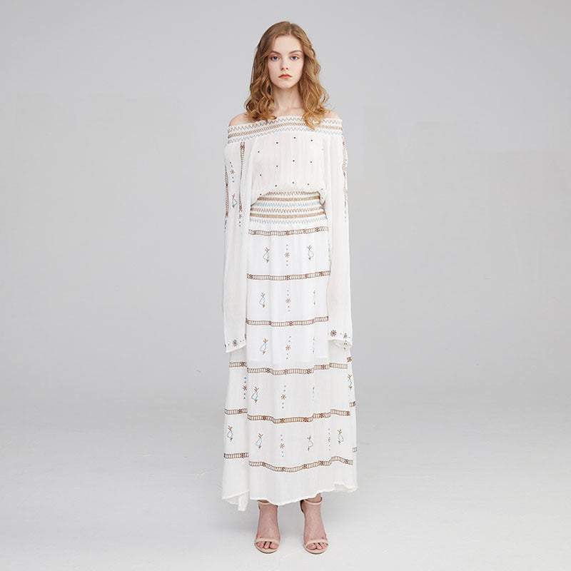 Beth Dutton Bohemian Dress Winter Autumn Midi Dresses Vintage Embroidered Dress