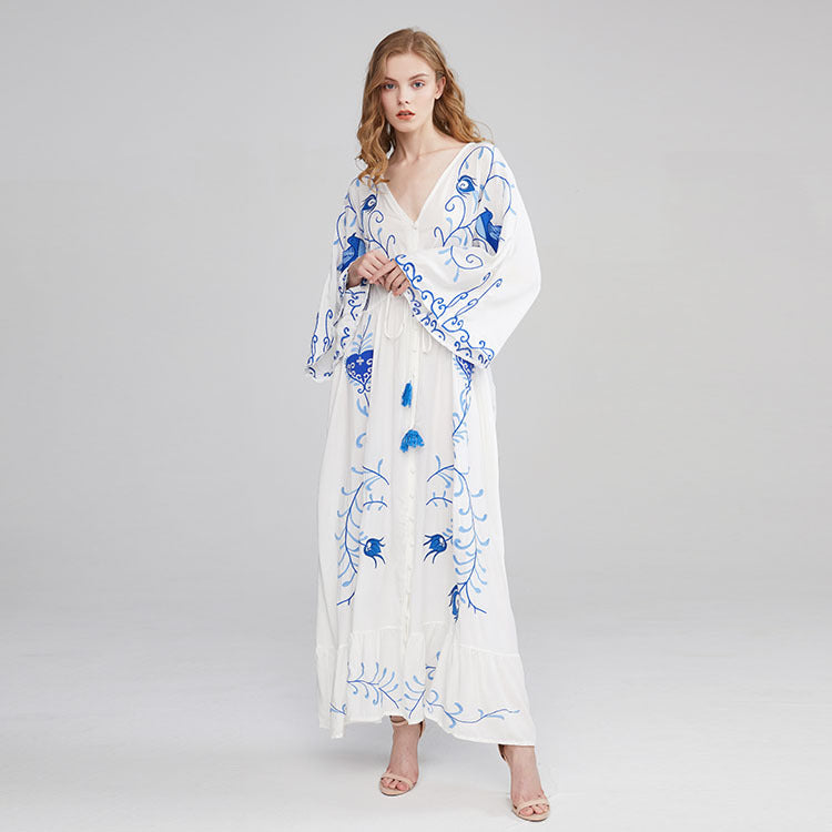 Beth Dutton Bohemian Dress Winter Autumn Midi Dresses Vintage Dress