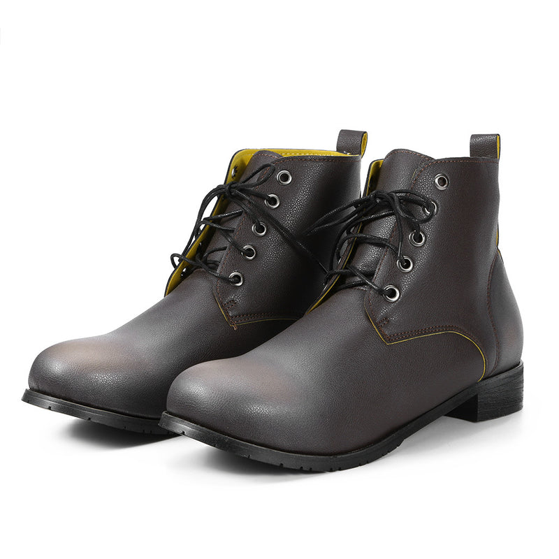 Western Shoes Autumn and Winter Retro Casual round Head Men's Leather Boots