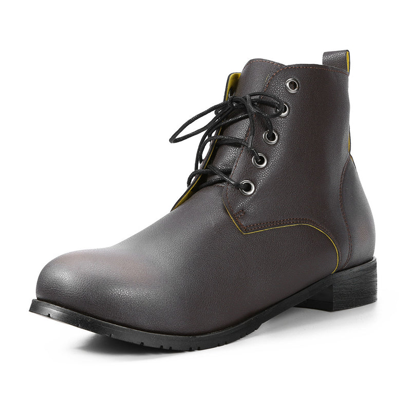 Western Shoes Autumn and Winter Retro Casual round Head Men's Leather Boots