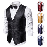 Men Prom Outfits Stage Costume Paisley Vest