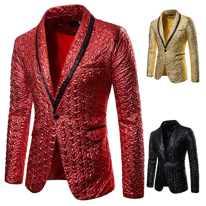 Men Prom Outfits Pleated Solid Color Performance Dress