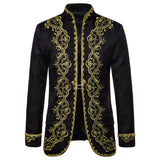 Men Prom Outfits Gold Inlaid Gown Court Dress Studio Clothing
