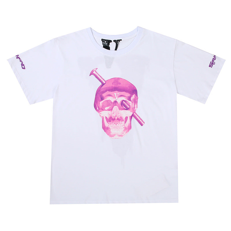 Skull T Shirt Big V Fluorescent Skull