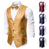 Men Prom Outfits Stage Costume Paisley Vest