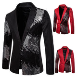 Men Prom Outfits Suit Two-Tone Sequined Performance Dress