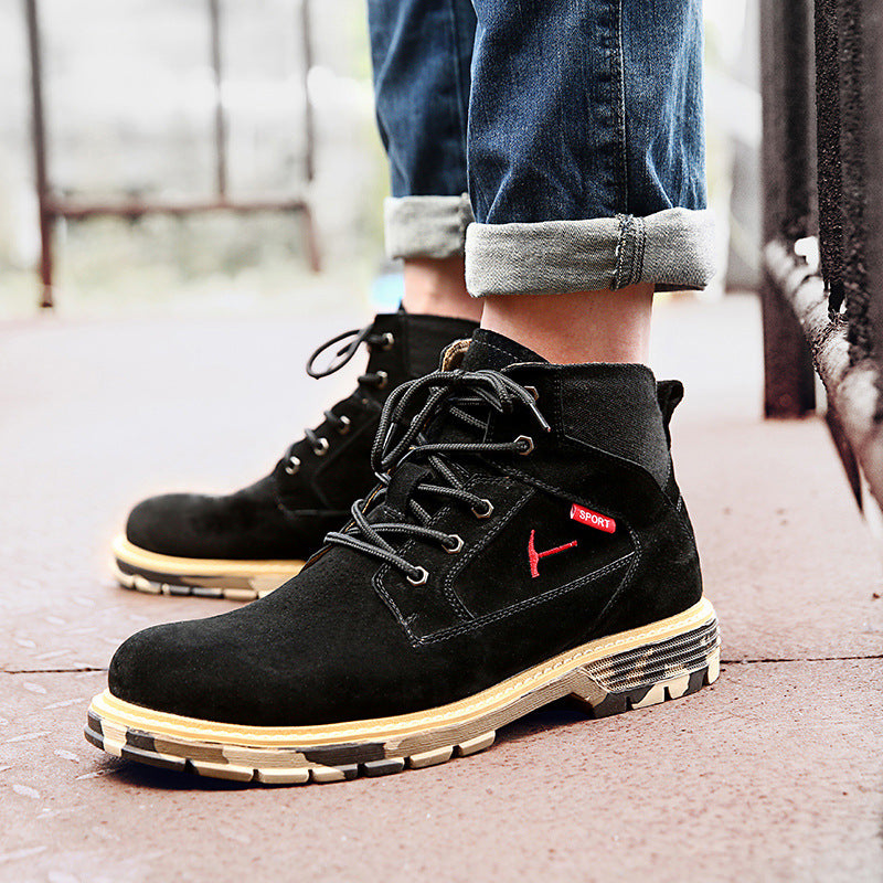 Men's Boots Work Boot Men Casual Hiking Boots Dr. Martens Boots  Shoes Worker Boot Short Boots Mid-Top Trendy All-Match Outdoor Boots Men