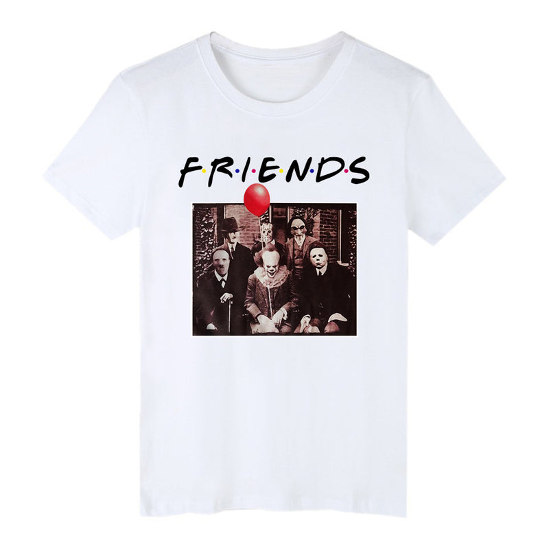 Halloween Costumes Horror Friends Pennywise Michael Myers Halloween Short Sleeve Men's T-shirt