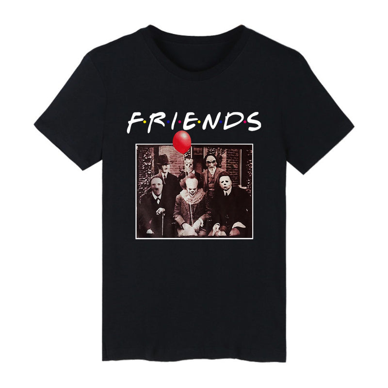 Halloween Costumes Horror Friends Pennywise Michael Myers Halloween Short Sleeve Men's T-shirt