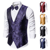 Men Prom Outfits Stage Costume Paisley Vest