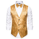 Men Prom Outfits Stage Costume Paisley Vest