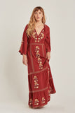 Beth Dutton Bohemian Dress Winter Autumn Midi Dresses Embroidery Embroidery Fashionable Dress