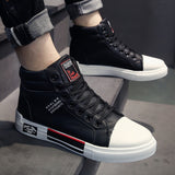 Flat Shoes Spring Men's Mid-Top Board Shoes Hong Kong Style White Shoes Fashion Trendy Casual Shoes Student Shoes