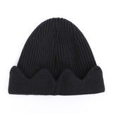 Red Beanie Hat Preppy Style Crown Knitted Skullcap Woolen Cap