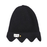Red Beanie Hat Preppy Style Crown Knitted Skullcap Woolen Cap