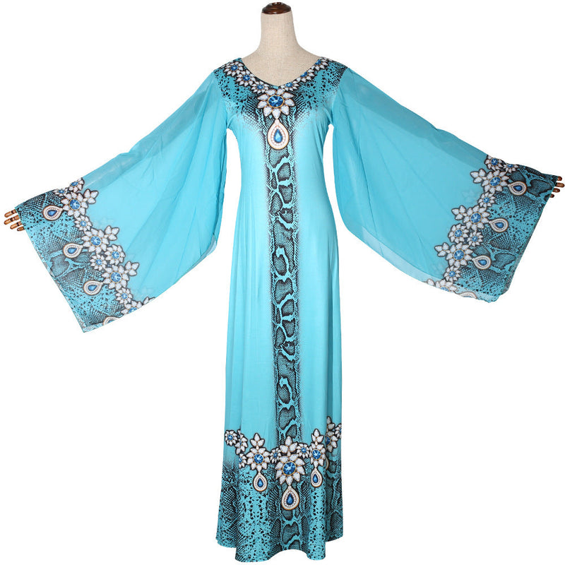 Slim V-neck Printed Dress African Dashiki Ankara Styles Dress