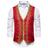 Men Prom Outfits Gold Inlaid Dress Court Dress Studio Clothing Black and White