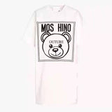 Moschino T Shirt Loose Cotton Embroidered Letter Dress