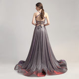 Mauve Dress Bridesmaid Color-Changing Evening Dress Deep V Sexy Evening Gown