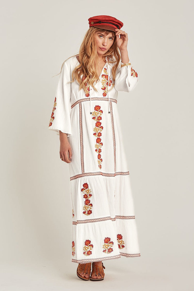 Beth Dutton Bohemian Dress Winter Autumn Midi Dresses Embroidery Embroidery Fashionable Dress
