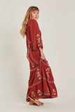 Beth Dutton Bohemian Dress Winter Autumn Midi Dresses Embroidery Embroidery Fashionable Dress