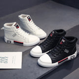 Flat Shoes Spring Men's Mid-Top Board Shoes Hong Kong Style White Shoes Fashion Trendy Casual Shoes Student Shoes