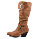 Yellowstone Cowboy Boots Pointed Leather Boots High Leg Boot Plus Size